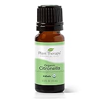 Plant Therapy Citronella Organic Essential Oil 100% Pure, USDA Certified Organic, Undiluted, Natural Aromatherapy, Therapeutic Grade 10 mL (1/3 oz)