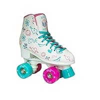 Epic Frost High-Top Indoor/Outdoor Quad Roller Skates w/ 2 pr of Laces (Pink & Blue) - Children's