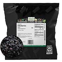 Dried Elderberries, 1lb Bulk Bag, European Whole | Kosher & Non-GMO Elderberry Dried Fruit for Elderberry Powder, Tea, Immune Support