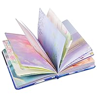 OMEYA PU Leather Colorful Blank Writing Journal for Women, Hardcover Notebooks Personal Diary, Beautiful Journal to Write in, Art Sketchbook, Gift for women Girls, 258 Pages （Light blue & girl）