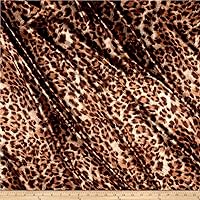 Charmeuse Satin Leopard Brown, Fabric by the Yard