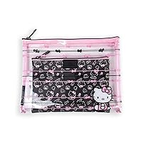 Impressions Vanity Hello Kitty Slim 2 PCs Nested Cute Makeup Pouch Set, Water Resistant Zippered Travel Cosmetic Pouch Bags for Holding Makeup Brushes,Toiletry, and Skincare Accessories