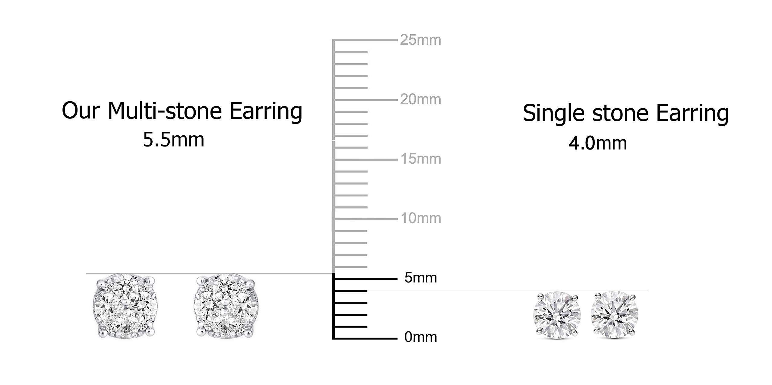 1/2Ct Diamond Stud Earrings Set in Sterling Silver