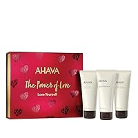 AHAVA Love Yourself Gift Set - Includes Mineral Hand Cream, Body Lotion & Shower Gel, Enriched with Exclusive Dead Sea Mineral Blend Osmoter, 3 x 3.4 Fl.Oz