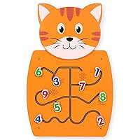 Cat Activity Wall Panel - Ages 18m+ - Montessori Sensory Wall Toy - Number Matching Activity - Busy Board - Toddler Room Décor