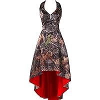 YINGJIABride Camo Bridesmaid Dress High Low Wedding Guest Formal Gowns Prom Dresses