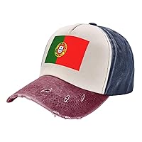 Portuguese Flag Washed Baseball Caps Woman's Men Outdoor Peaked Cap Adjustable