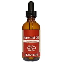 Plantlife Hazelnut Carrier Oil - Cold Pressed, Non-GMO, and Gluten Free Carrier Oils - for Skin, Hair, and Personal Care - 2 oz