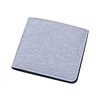 7 Active Wallet Case Fashion ID Short Wallet Solid Color Neutral Men Canvas Open Purse Biker Wallet (Grey, One Size)