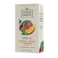 Sensorial Blend All Natural Tropical Mango and Moringa Herbal Tea, 15 Count (Pack of 5)