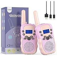 Toys for 3-12 Year Old Girls, Selieve 2 Pack Kids Walkie Talkies Rechargeable with 22 Channels, LED Flashlight and VOX Function, Birthday Gifts for 4 5 6 7 8 9 10 Year Old Girls