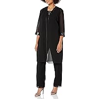 Le Bos womens Missy Embellished Duster 3 Piece Pant SetFormal Night Out Dress
