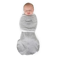 SwaddleDesigns 6-Way Omni Swaddle Sack for Newborn with Wrap & Arms Up Sleeves & Mitten Cuffs, Easy Swaddle Transition, Better Sleep for Baby Boys & Girls, Heathered Gray, Swaddle Love, Small