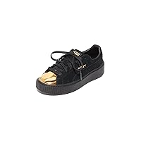 PUMA Women's Suede Platform Gold Fashion Sneaker, Medium