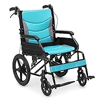 Wheel Chair for Adults with Swing-Away Footrest and Loop-Lock Handbrakes 17.5 inch Seat Wheel Chair 15