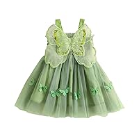 Toddler Baby Girl Butterfly Wings Dress Princess Sleeveless Tulle Butterfly Wing Skirt Birthday Party Tutu Dress