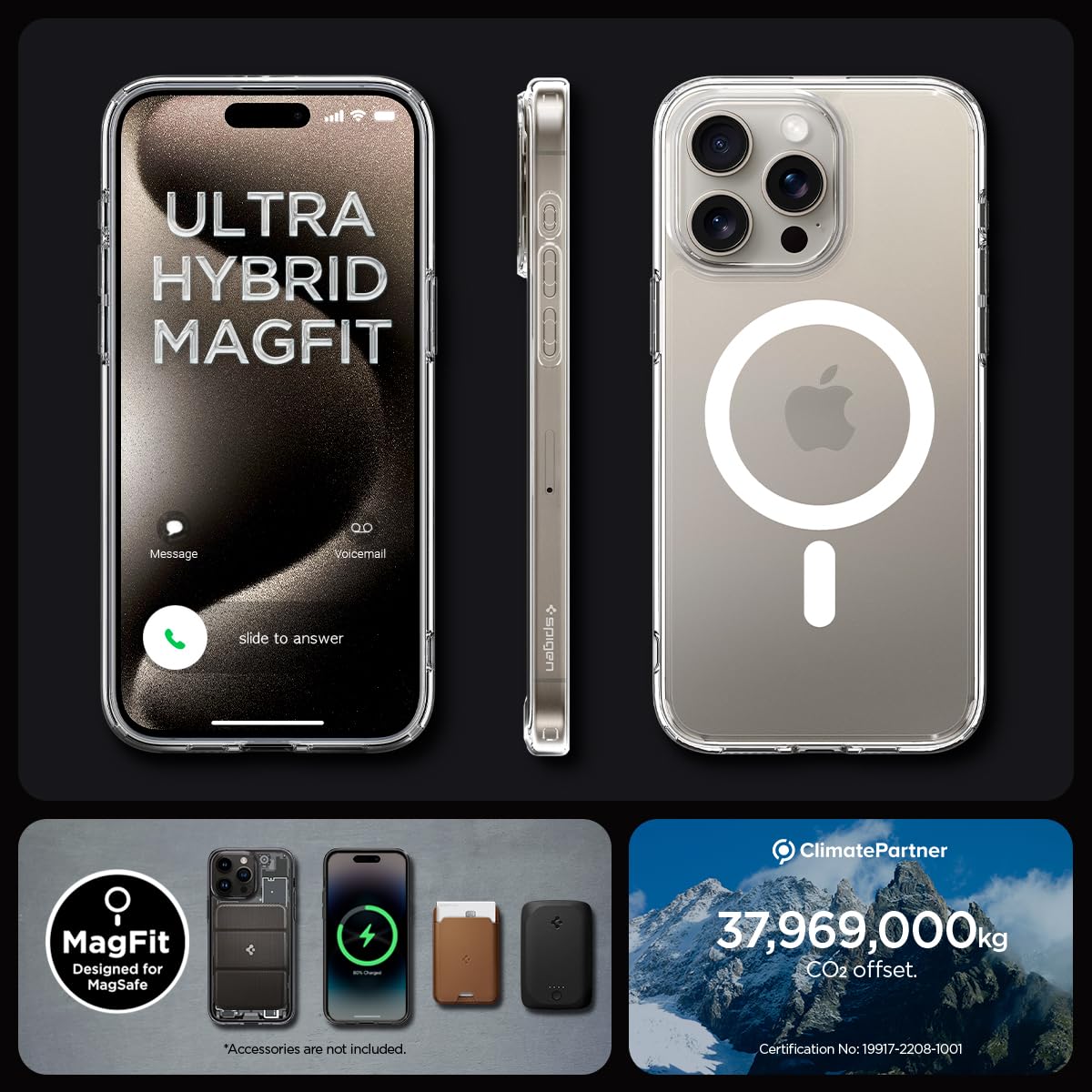 Spigen Magnetic Ultra Hybrid MagFit Designed for iPhone 15 Pro Max Case, [Anti-Yellowing] [Military-Grade Protection] Compatible with MagSafe (2023) - White