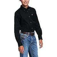 ARIAT Boys' Solid Twill Classic Fit Shirt