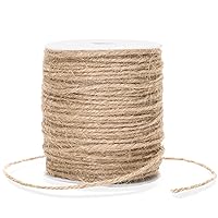 G2PLUS Natural Jute Twine String, 3mm Jute Garden Twine, 328 Feet Jute Twine String for Crafts, 3 Ply Hemp Twine Rope for Gift Wrapping and Climbing Plants, Arts, Decoration Packing String（Brown）