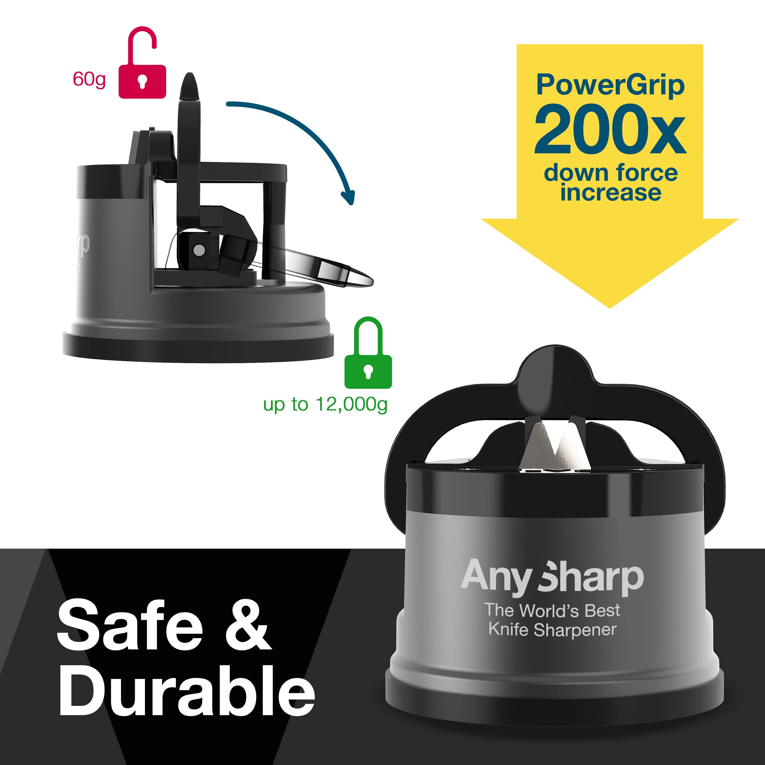 AnySharp Pro - World's Best Knife Sharpener - For All Knives and Serrated Blades