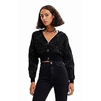 Desigual Women's Woman Knit Sweat Long Sleeve, Black, XS