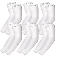 BHYTAKI 6 Pairs UV Sun Protection Arm Sleeves, UPF 50 Sports Cooling Arm Compression Sleeves for Men Women Teenager