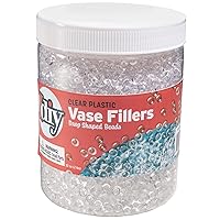 IDIY 32 oz Vase Fillers (2 Pound Clear Flat Plastic Bead Drops) -Quarter Inch 1/4