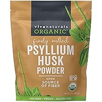 Amazing Grass Greens Blend Superfood with 60 Servings & Viva Naturals Organic Psyllium Husk Powder, 24 oz - Superfood Powders
