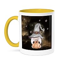 3dRose Halloween Gnome Witch Pumpkin Black Cloudy Sky - Mugs (mug-371182-8)