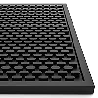 Silicone Bar Mat - 1/2 Inch Thick Heat-Resistant and Food Safe Drip Mat - Spill Mats for Counter Top for Kitchen, Coffee Bar, Restaurant - Drying Mat for Glasses - 18 x 12 Inches