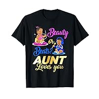 Cute Beauty Or Beat Aunt Loves You - Gender Reveal Party T-Shirt