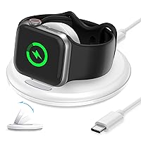 Compatible for Apple Watch Charger Stand, Wireless Fast Folding Watch Charging Cable Station Dock Accessories Replacement for iWatch Series Ultra/8/7/6/5/3/2/SE, White
