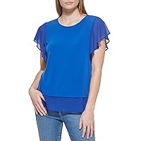 Calvin Klein Ck Women's Blouse Ruffle Sleeve