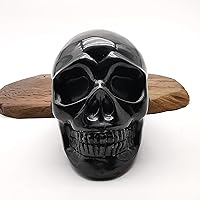 1530g Natural Obsidian Skull Quartz Crystal Carved Healing