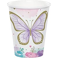 Golden Butterfly Paper Cups, 8 ct