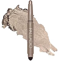 Palladio Waterproof Eyeshadow Stick with Blending Sponge, Long Lasting & Effortless Application, Smudge Free & Crease Proof Formula, Matte & Shimmer Shades, Buildable Eye Shadow (Taupe Shimmer)