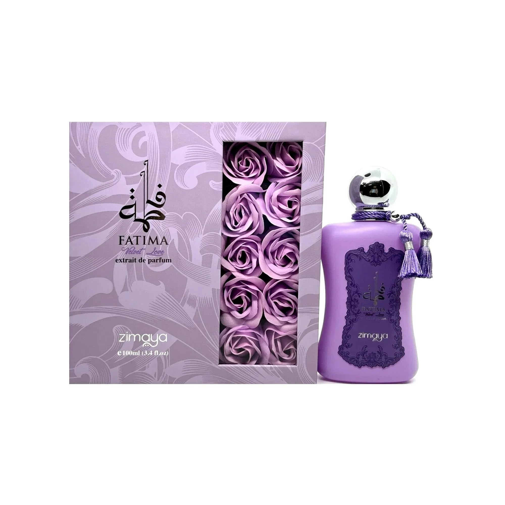 Afnan Zimaya Precious Collection Fatima Velvet Love Eau de Parfum Spray for Women, 3.4 Ounce
