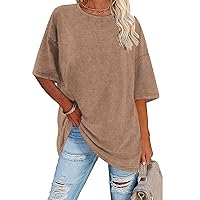 Womens Oversized Tshirt Short Sleeve Crewneck Casual Pullover Loose Comfy Tees Tops