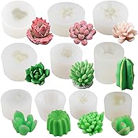 Cactus and Succulent Plant Silicone Molds Set for Epoxy Resin Soap Candle Wax Polymer Clay Concrete Plaster Fondant Cake Decor Chocolate