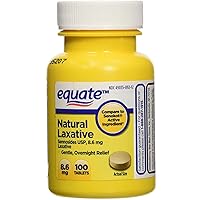 Natural Vegetable Laxative, Sennosides 8.6 mg Tablets, 100-Count Bottle by Equate