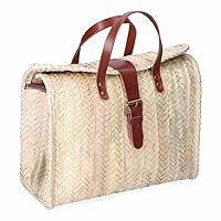 Briefcase Milan Palm Leaf Buckle Leather 32 x 26 cm