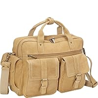Double Pocket Briefcase, Tan, One Size