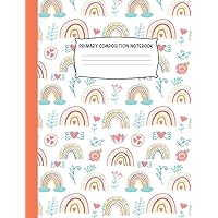 Primary Composition Notebook: Grades K-2 | Rainbow Hearts (Elementary School Exercise Books)