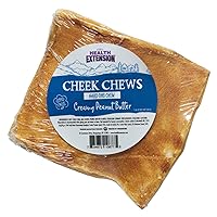 Health Extension Cheek Chews Dog Treat, Non-GMO, Rawhide Free, Training Treats for All Life Stages Dogs & Puppies, Durable Dog Chew, for Aggressive Chewers, Creamy Peanut Butter Flavor