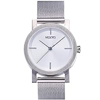 MEDOTA Stainless Steel Waterproof Watch Minimalist Ordinary Series Swiss Watch Quartz Womens Watch - No. 21101 (White)