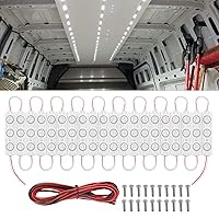 Nilight 60Leds Van Interior Light Kits 12V White Led Ceiling Lighting Kits for Truck Van RV Boats Caravans Trailers Lorries Transit (20 Modules, White), 2 Years Warranty
