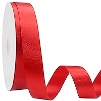 Maclemon 7/8 inch Wide 100 Yards Double Face Red Satin Ribbon Red Fabric Ribbon for Gift Wrapping Very Suitable for Weddings Decoration Bouquet Balloons Arts Craft Sewing Hair Bow Invitation