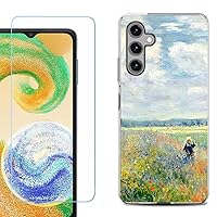 Shockproof Phone Case Compatible with Samsung Galaxy A54 5G, with Tempered Glass Screen Protector - Poppy Field