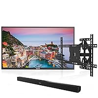SYLVOX Full Sun Outdoor TV, 65 inch Outdoor Television Weatherproof Bundle with Waterproof Soundbar and Wall Mount, Perfect for Patio, Deck, Garden