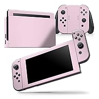Compatible with Nintendo Switch Console + Joy-Con - Skin Decal Protective Scratch-Resistant Removable Vinyl Wrap Cover - Baby Pink Pastel Color